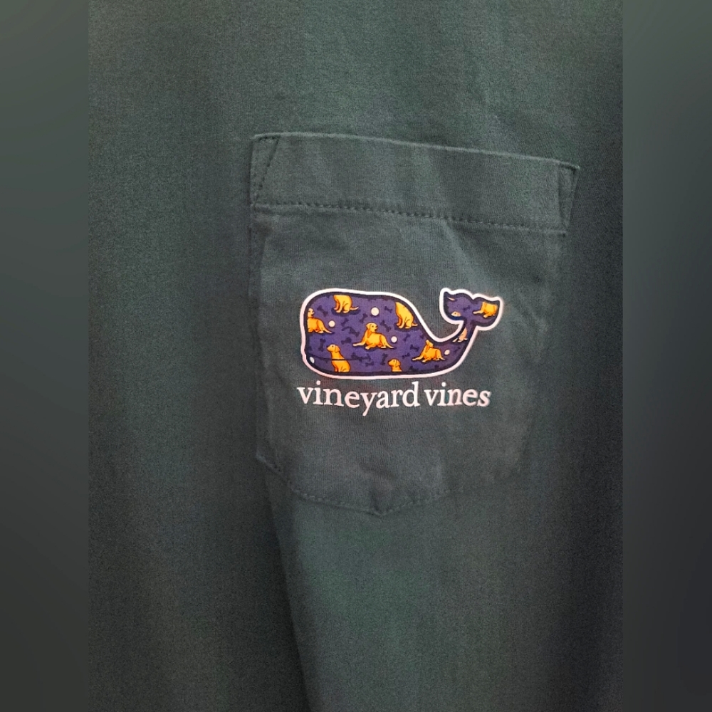 Yellow Lab Vineyard Vines mens long sleeve green shirt size XL - Picture 8 of 8